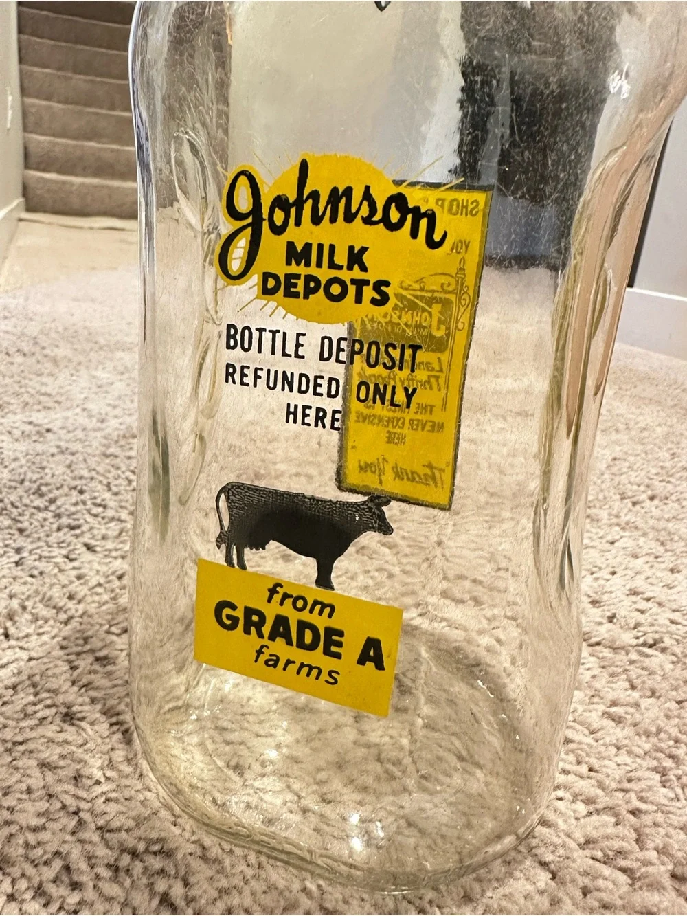 Johnson Milk Depots Half Gallon Milk Bottle